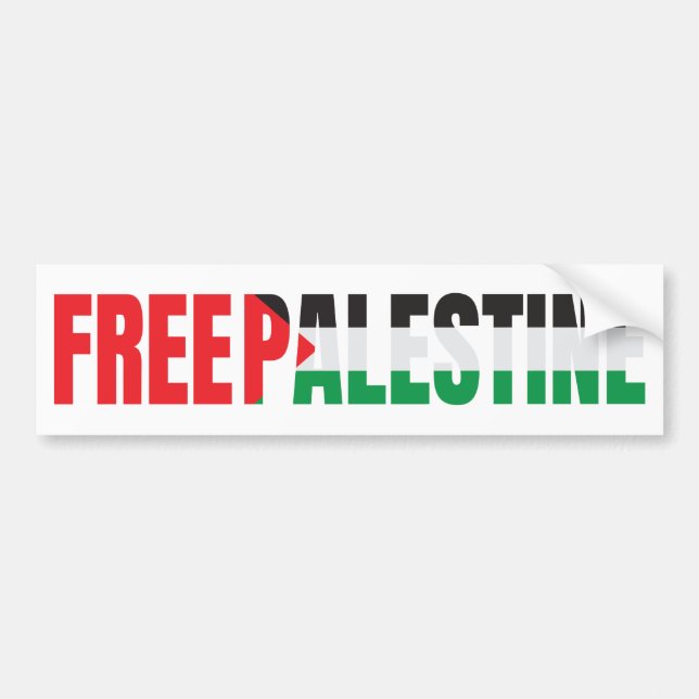 Free Palestine, Free Gaza, Palestine Flag  Bumper Sticker (Front)
