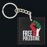 Free Palestine Gaza Flag - Freedom for Palestinian Keychain<br><div class="desc">This is a special for Palestine and the supporters of the Palestinians. For everyone who supports freedom and justice and fights injustice.To all supporters of the just Palestinian cause.Rise and support the liberation of Palestine and Gaza and the establishment of peace in Jerusalem.Palestinians lives matter.</div>