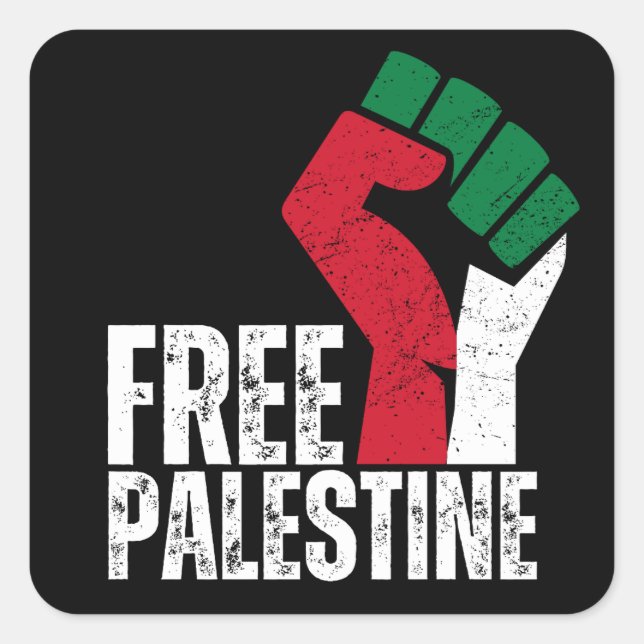 Free Palestine Gaza Flag - Freedom for Palestinian Square Sticker (Front)