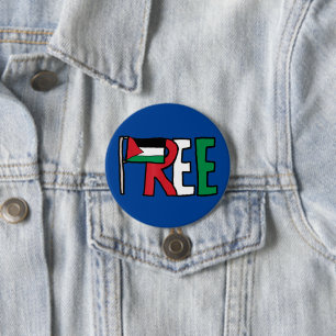 Free Palestine Gaza Genocide Palestinian Freedom 3 Inch Round Button