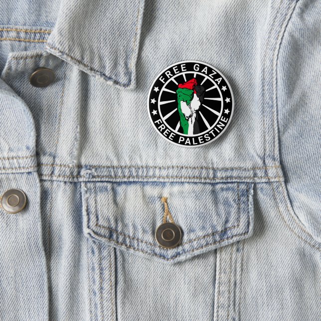 Free Palestine Gaza Palestinian Freedom 2 Inch Round Button (In Situ)