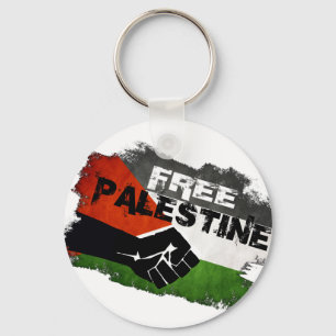 Free Palestine Grunge Flag Keychain