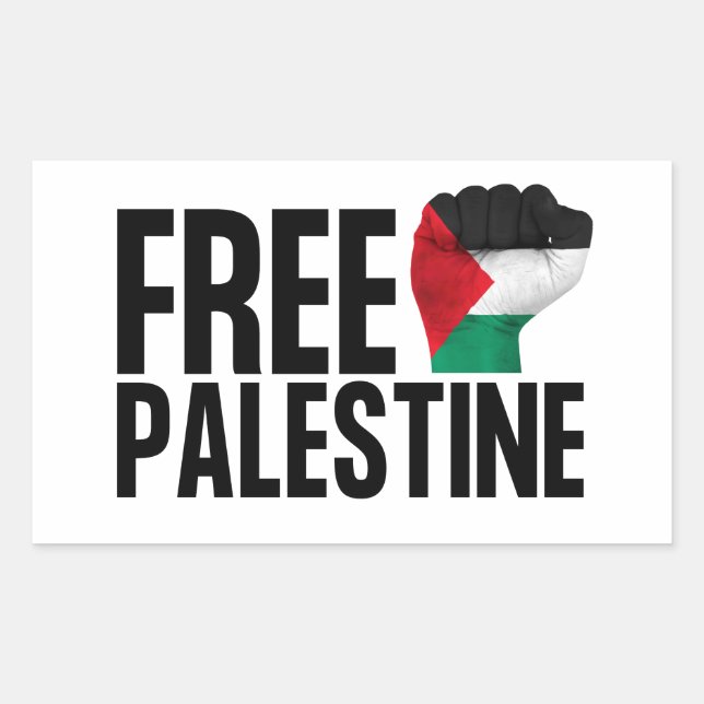 Free Palestine Handfist Palestinian Flag Bold Sticker (Front)
