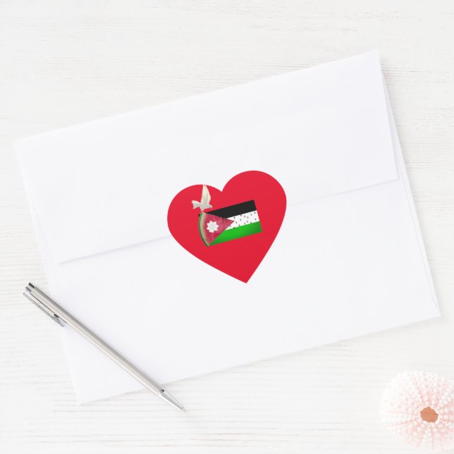 Free Palestine Heart  Heart Sticker (Envelope)