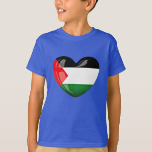 Free Palestine. Heart Shaped Palestinian Flag T-Shirt
