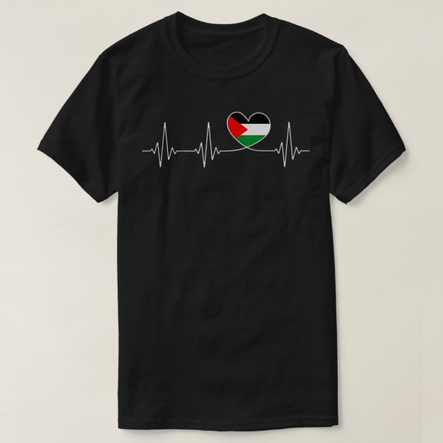 Free Palestine Heartbeat Flag Tank Top (Design Front)