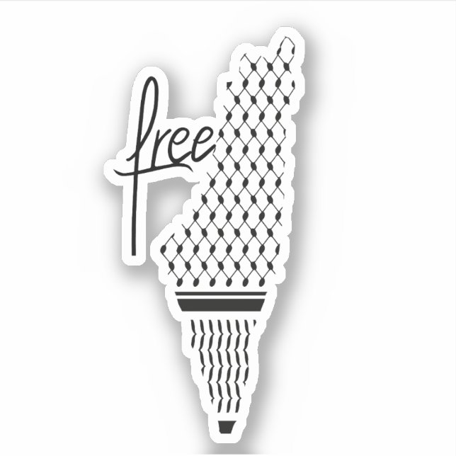 FREE PALESTINE KEFFIYEH STICKER (Front)
