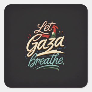 Free Palestine –Let Gaza breathe Keychain Square Sticker