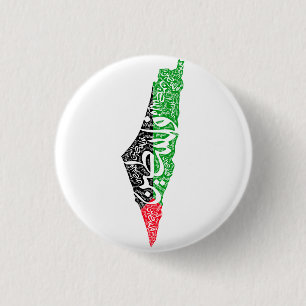 Free Palestine map and flag فلسطين 1 Inch Round Button