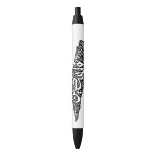 Free Palestine map and flag فلسطين Black Ink Pen