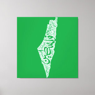 Free Palestine map and flag فلسطين Canvas Print
