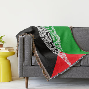 Free Palestine map and flag فلسطين Throw Blanket
