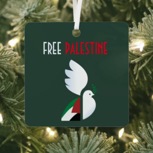 Free Palestine Metal Ornament