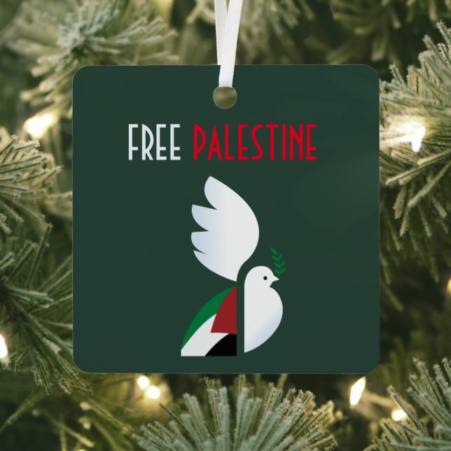 Free Palestine Metal Ornament (Insitu)