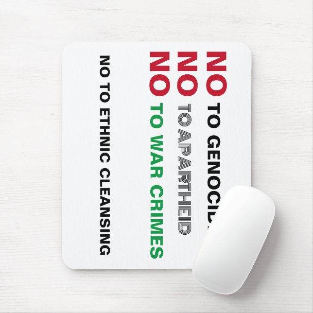 FREE PALESTINE NO TO GENOCIDE APARTHEID WAR CRIMES MOUSE PAD (With Mouse)