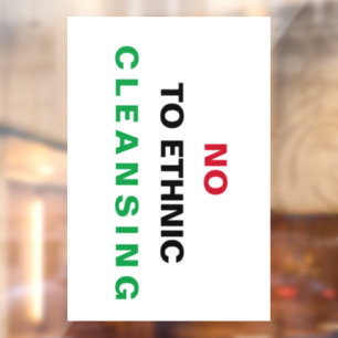 FREE PALESTINE NO TO GENOCIDE APARTHEID WAR CRIMES WINDOW CLING