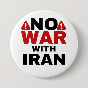 FREE PALESTINE, No War With Iran Antiwar Button