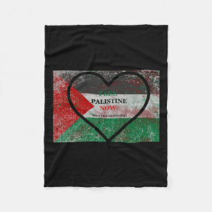 Free Palestine Now Sticker Fleece Blanket