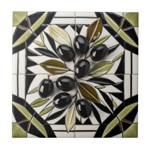 FREE PALESTINE olives branches mosaic ceramic tile