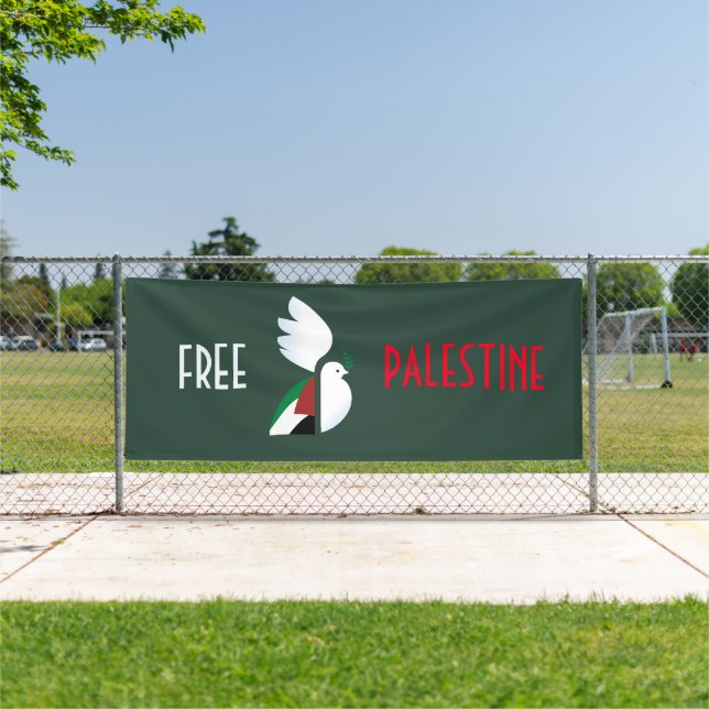Free Palestine Outdoor Banner – Human Rights Aware (Insitu)