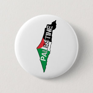 Free Palestine Palestine Flag on Palestine Map 2 Inch Round Button
