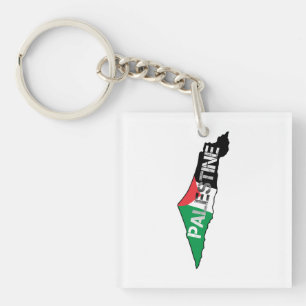 Free Palestine Palestine Flag on Palestine Map Keychain