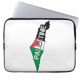 Free Palestine Palestine Flag on Palestine Map Laptop Sleeve