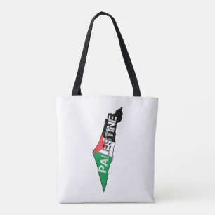 Free Palestine Palestine Flag on Palestine Map Tote Bag