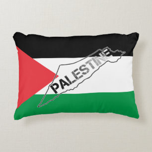 Free Palestine Palestine Map on Palestine Flag Accent Pillow