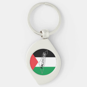 Free Palestine Palestine Map on Palestine Flag Keychain
