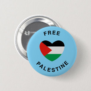 Free Palestine Palestinian Flag  2 Inch Round Button