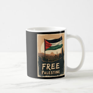 Free Palestine Palestinian Flag With Golden Palett Coffee Mug