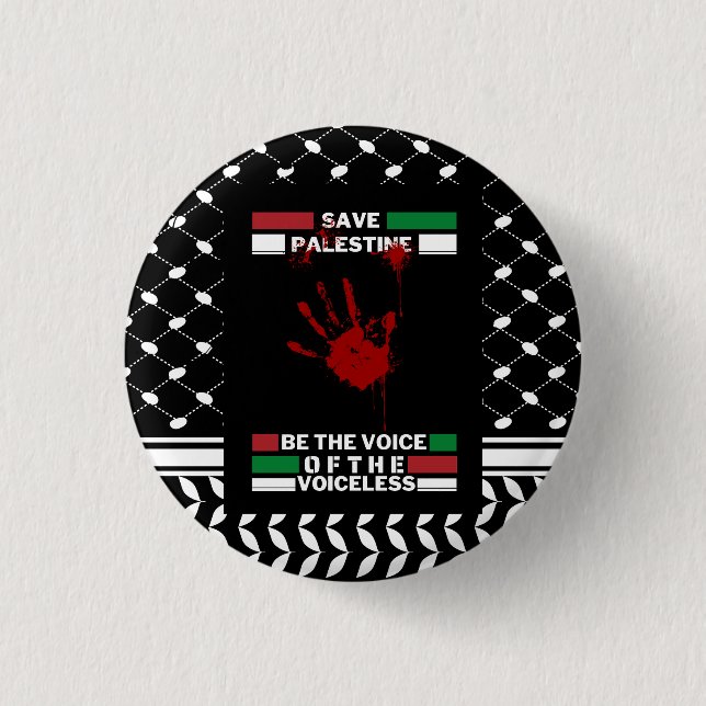 Free Palestine Pin Button in Palestine Flag Theme (Front)