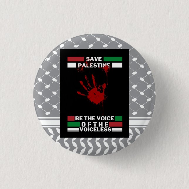 Free Palestine Pin Button in Palestine Flag Theme (Front)