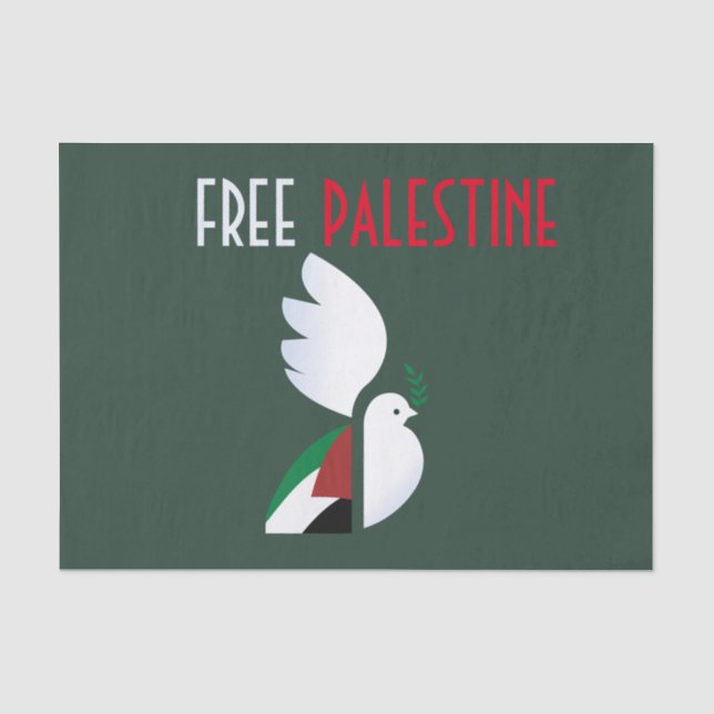 Free Palestine Postcard – Human Rights Awareness Tissue Paper (Front)