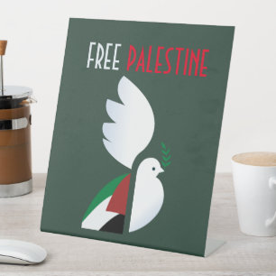 Free Palestine – Pro-Palestine Protest Display Pedestal Sign