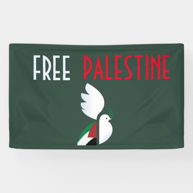 Free Palestine Protest  Solidarity Sign Activists (Horizontal)