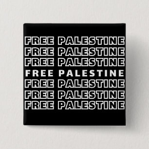 FREE PALESTINE Repeat Text typography Design  2 Inch Square Button