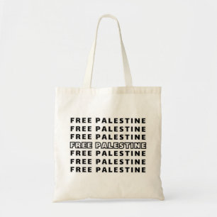 FREE PALESTINE Repeat Text typography Design  Tote Bag