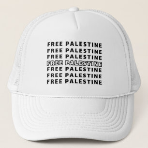 FREE PALESTINE Repeat Text typography Design Trucker Hat