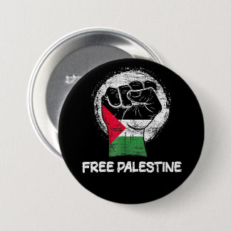 Free Palestine Resistance Fist Palestinian 3 Inch Round Button