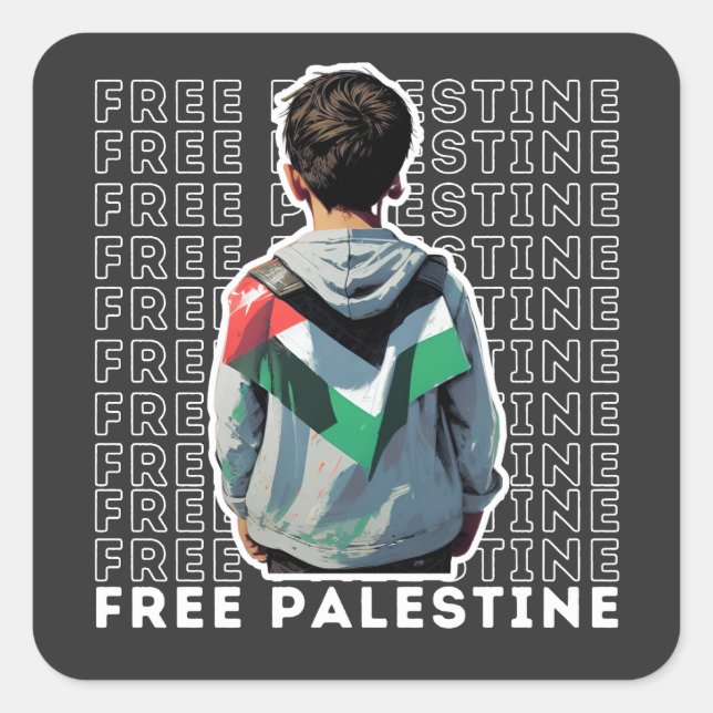 FREE PALESTINE SQUARE STICKER (Front)