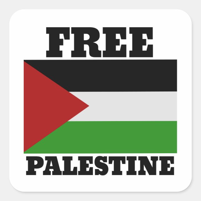 Free palestine square sticker (Front)