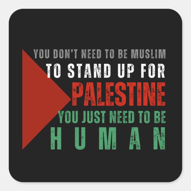 FREE PALESTINE SQUARE STICKER (Front)