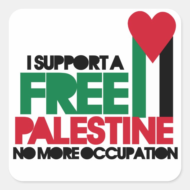 Free Palestine  Square Sticker (Front)
