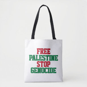 Free Palestine Stop Genocide Tote Bag
