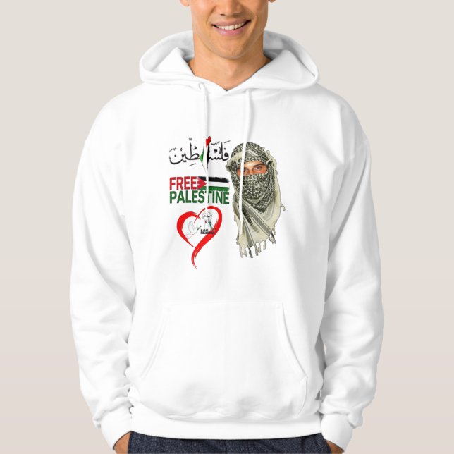 Free Palestine Sweat - shirt à capuche (Devant)