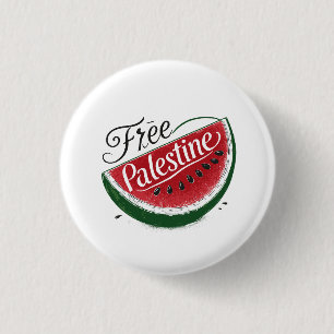 free Palestine Watermelon 1 Inch Round Button