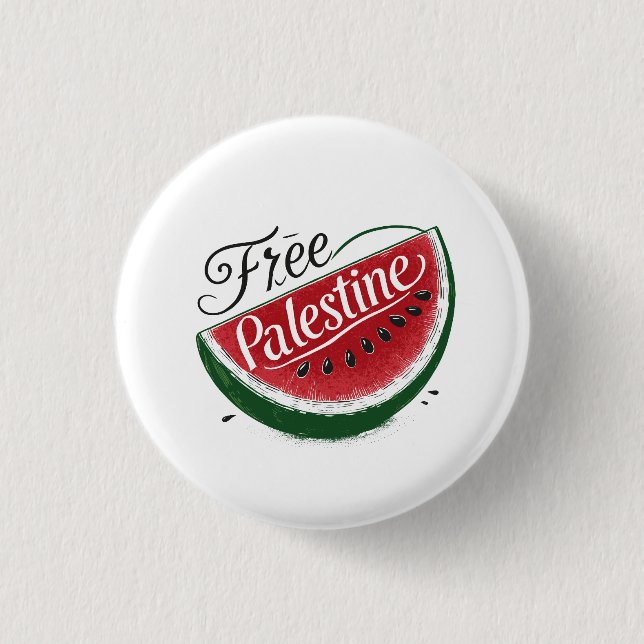 free Palestine Watermelon 1 Inch Round Button (Front)