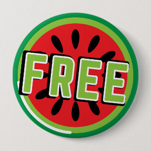 Free Palestine watermelon- Freedom for Palestinian 4 Inch Round Button